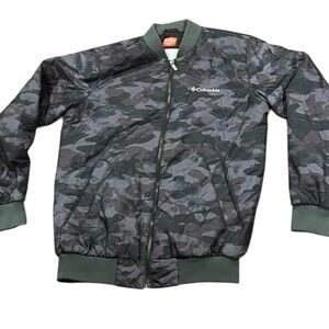 Mens Small Columbia Thermal Coil Jacket Hawlings Hill Quilted Bomber Puffer Camo